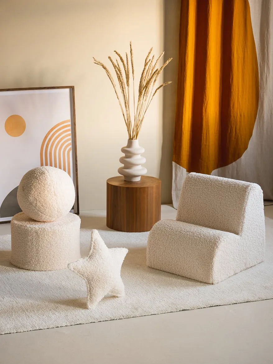 POUFFE  TEDDY  CREAM WHITE