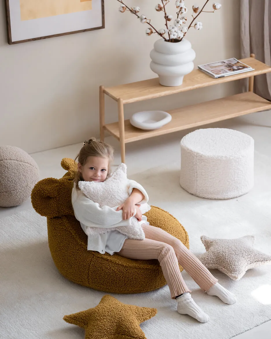 POUFFE  TEDDY  CREAM WHITE