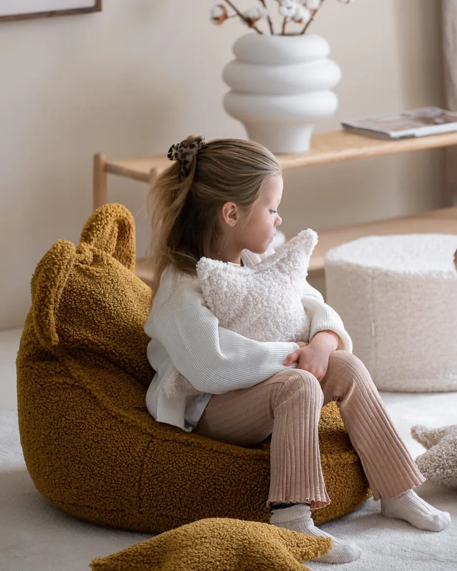 POUFFE  TEDDY  CREAM WHITE