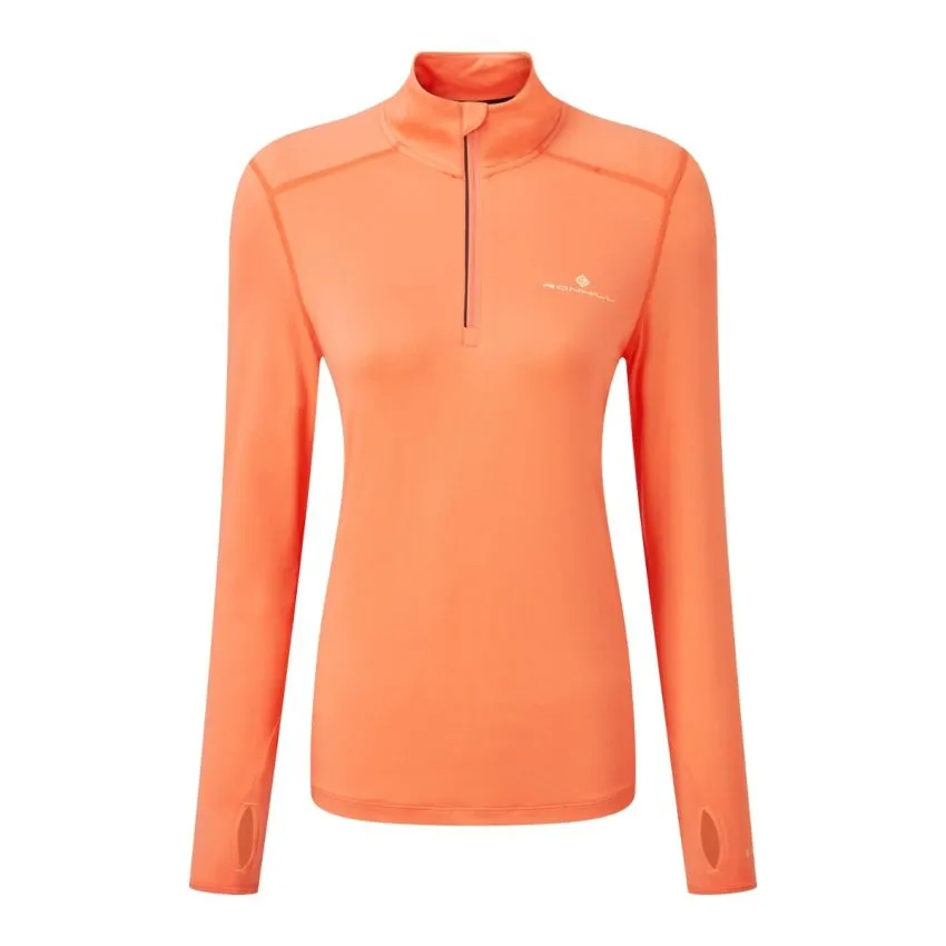 Ronhill Mujer Capa intermedia Tech Termal 1/2 Zip Tee Naranja 