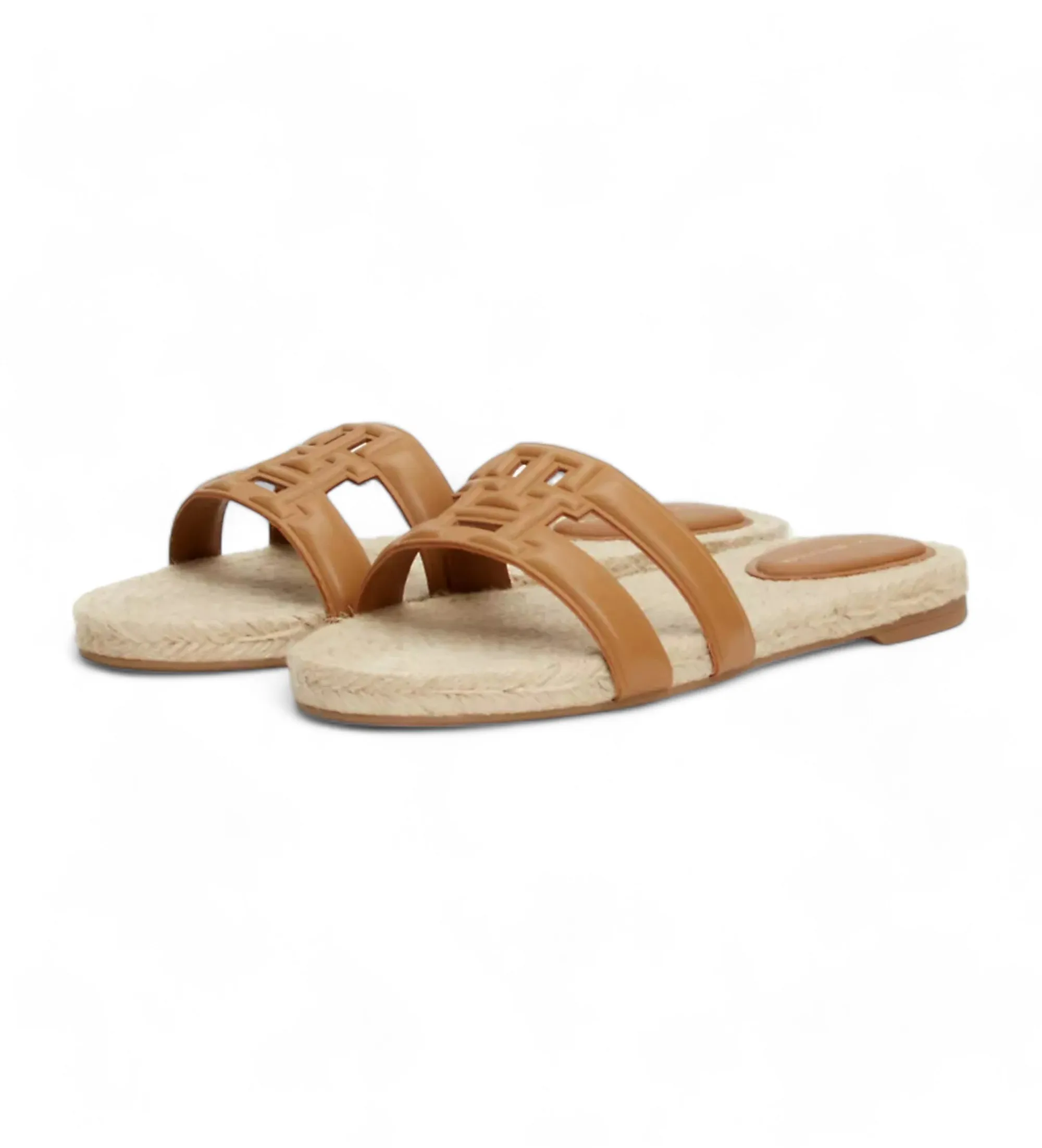 Sandalias estilo alpargata con monograma marrón