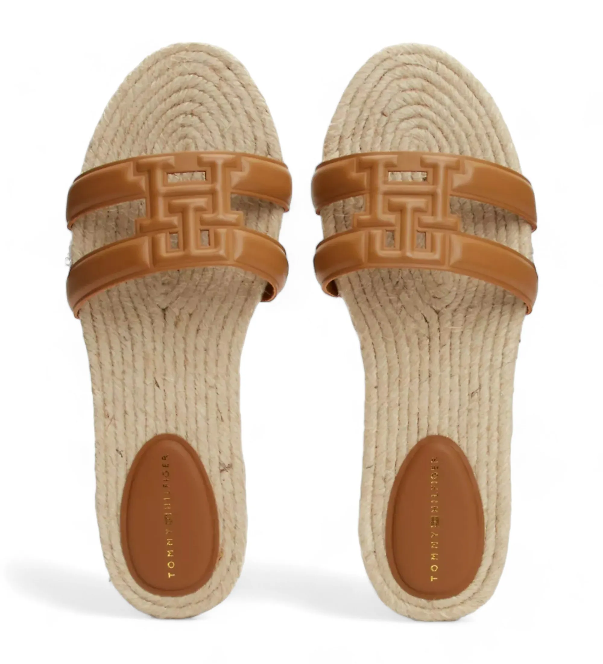 Sandalias estilo alpargata con monograma marrón