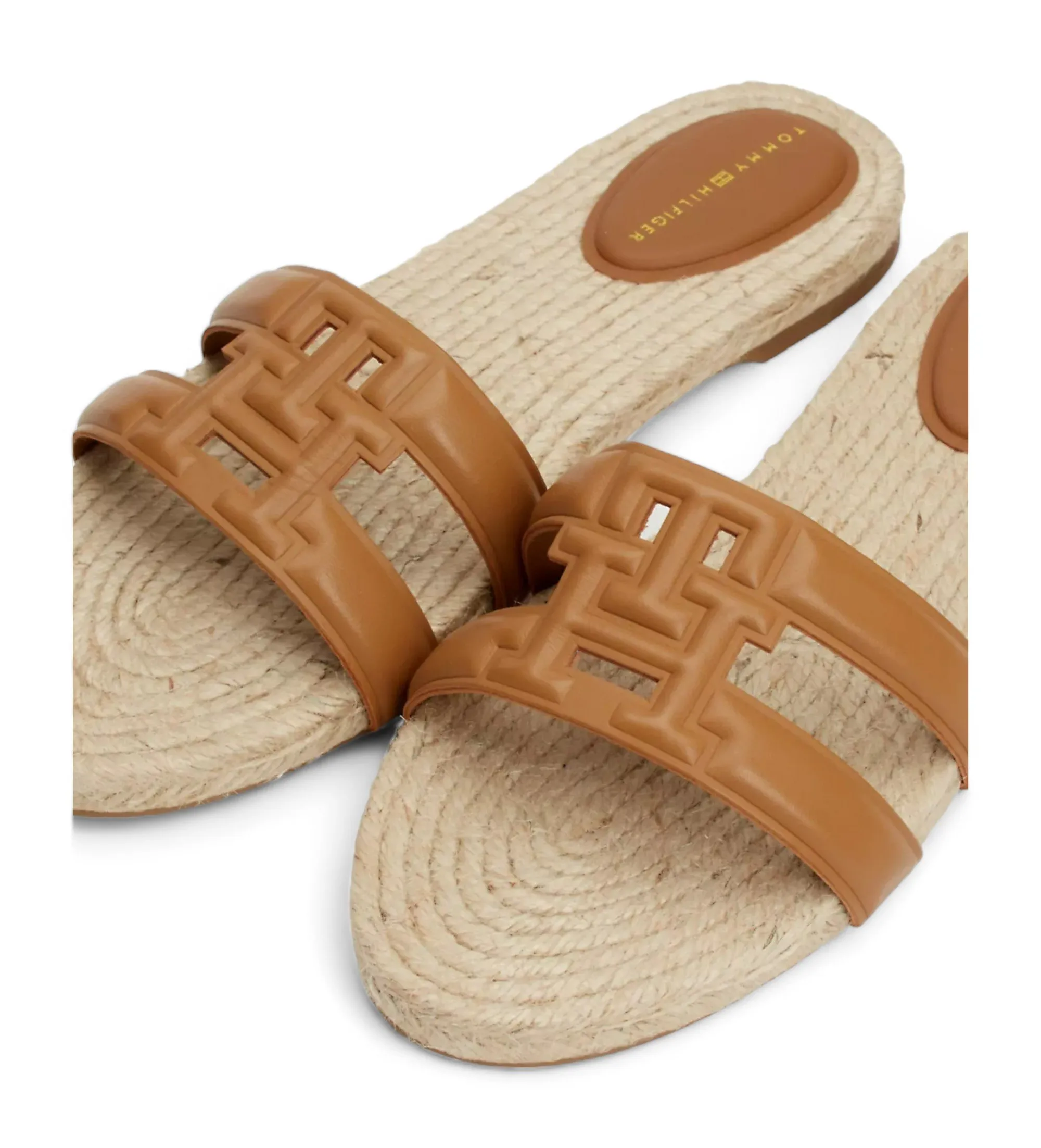 Sandalias estilo alpargata con monograma marrón