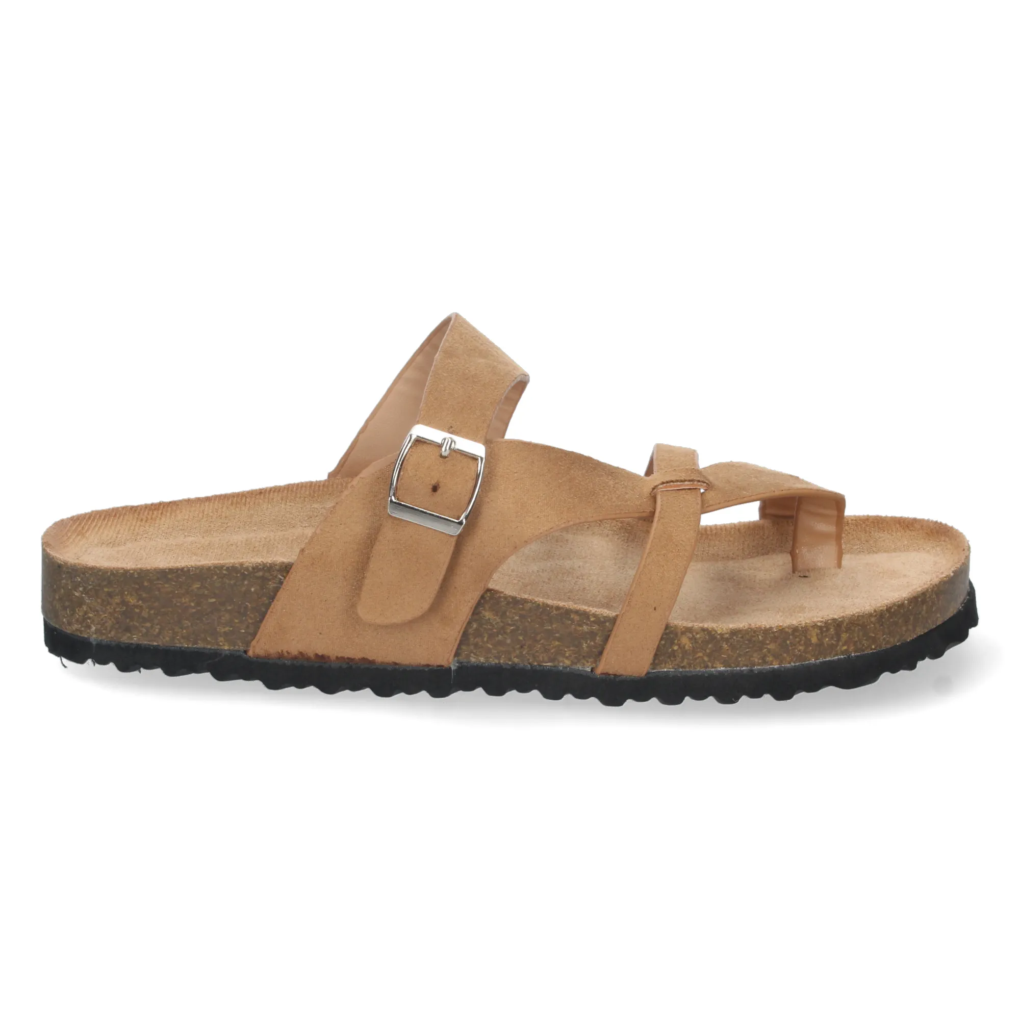 SANDALIAS PLANAS CóMODAS BIO DISEñO ESCLAVA MUJER COLOR CAMEL AY2220