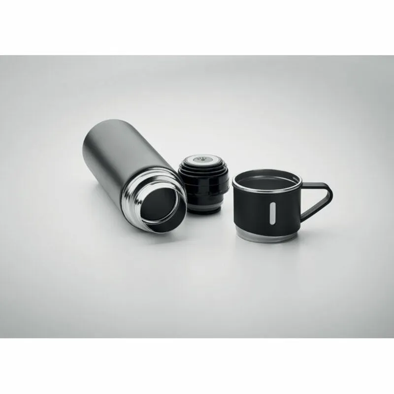 Set de botella 450 ml. y tazas de acero inox. Sharm
