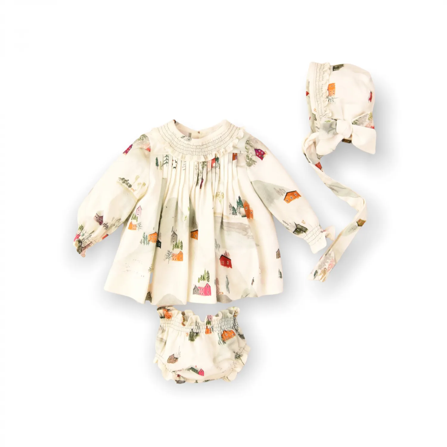 Set for girls printed little houses by José Varon