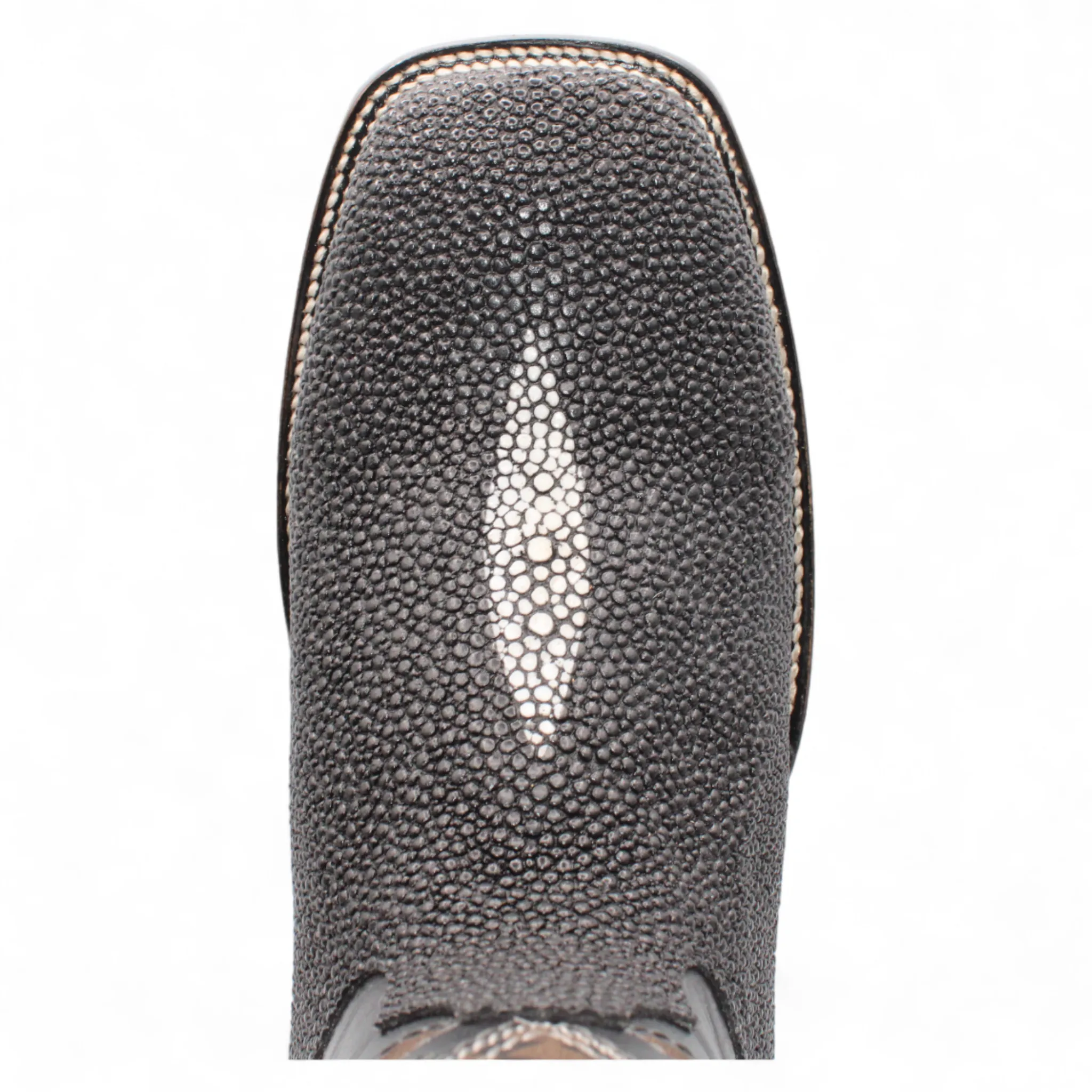 SINGLE STONE STINGRAY PRINT SQUARE TOE BOOTS  BLACK