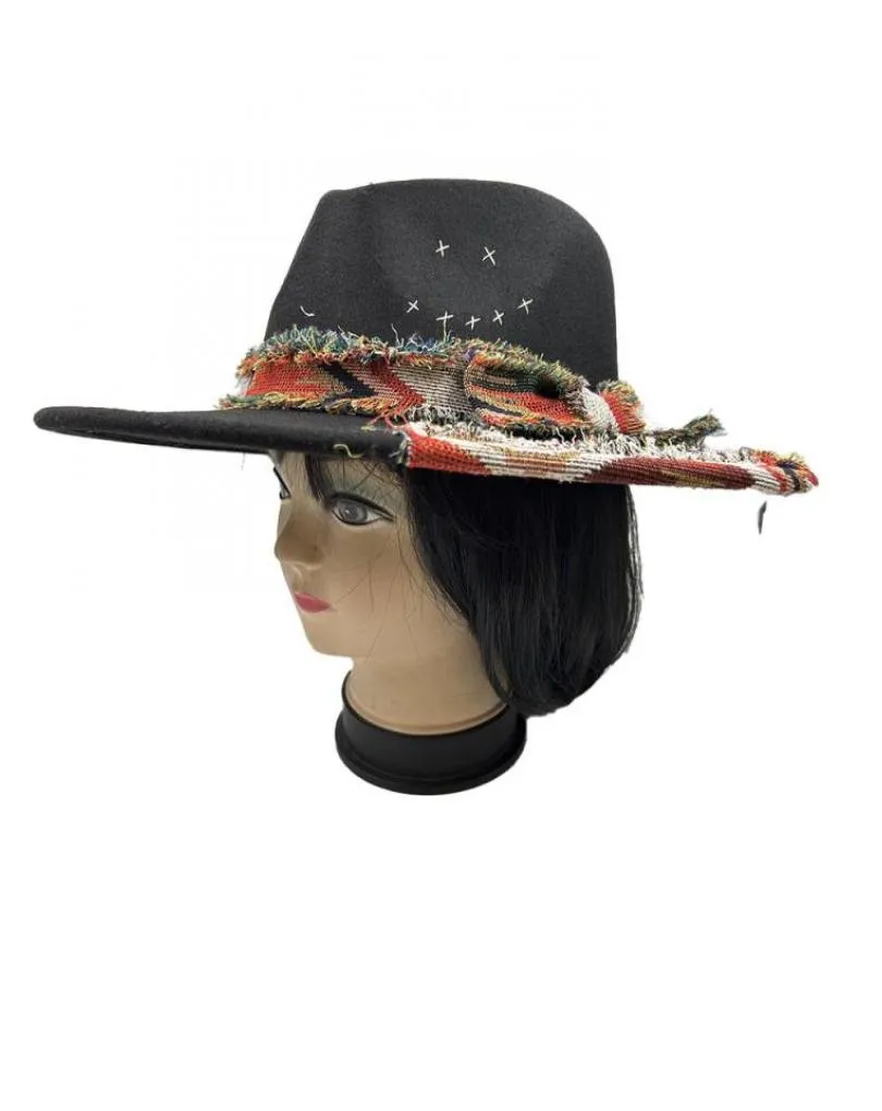 SOMBREROS MUJER NEGROS DECORACION ARTESANAL MUY ORIGINAL