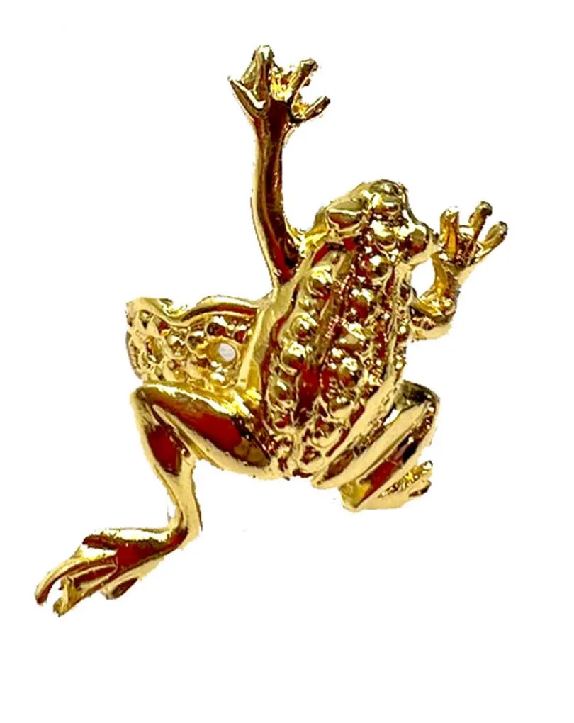 SORTIJA DE RANA PRECOLOMBINA JOYERIA ARTESANAL BAÑO DE ORO