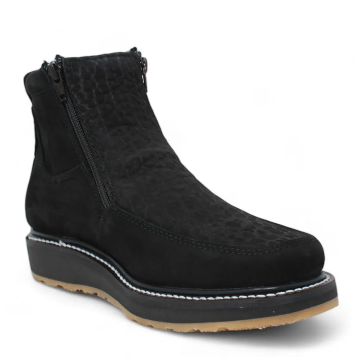 Square Toe Double Density Work Boots with Double Zipper