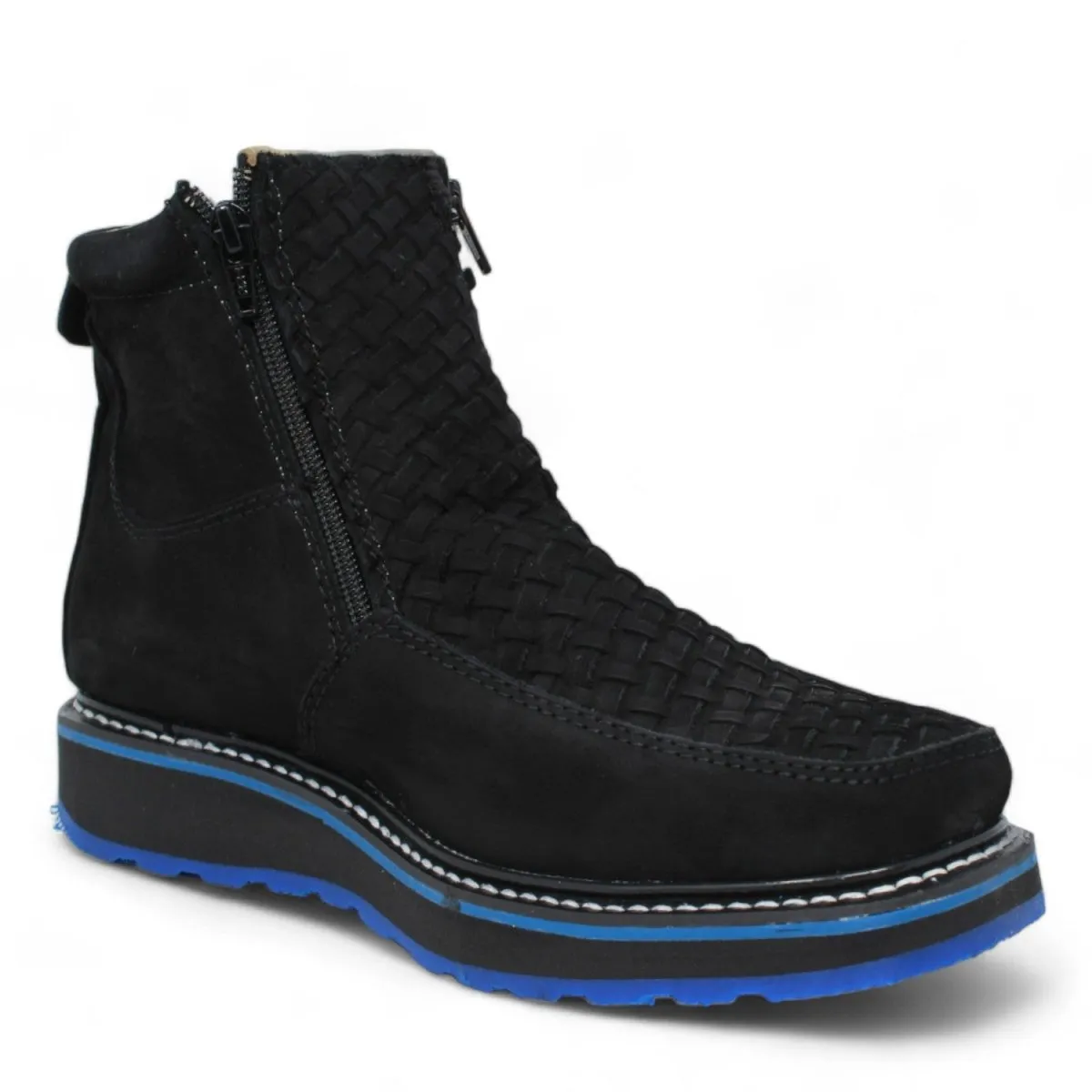 Square Toe Double Density Work Boots with Double Zipper