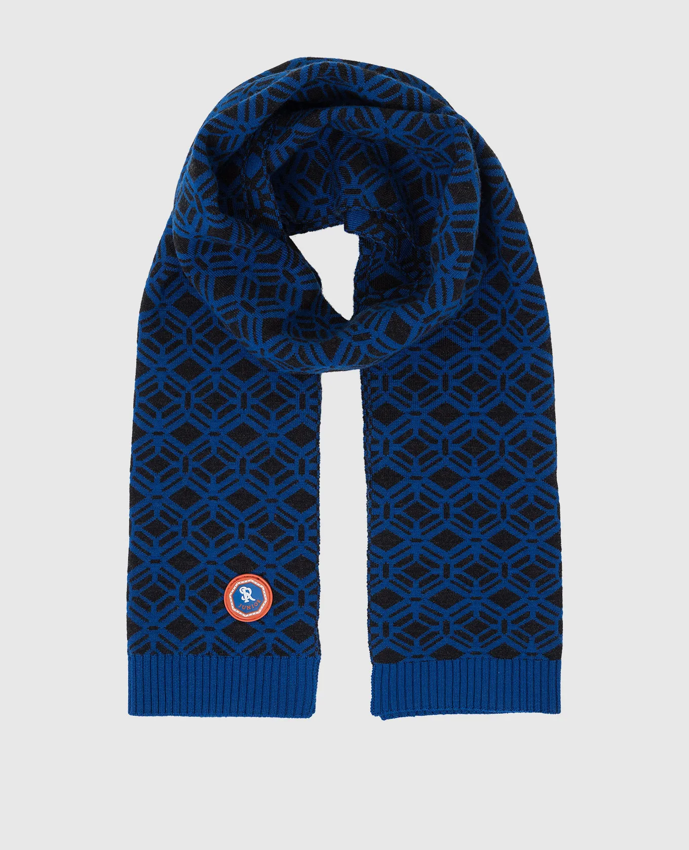 Stefano Ricci Patterned blue cashmere scarf for children