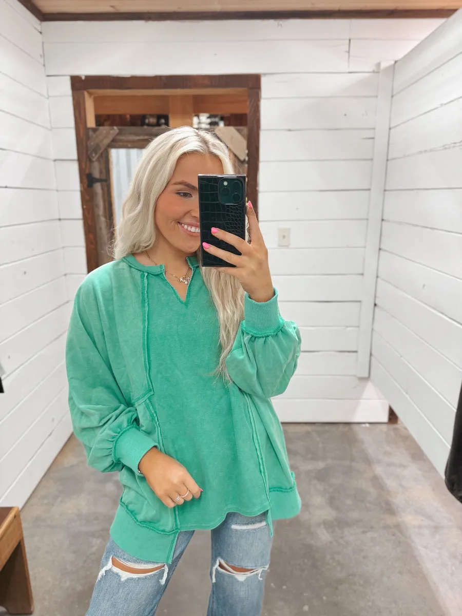 STYLISH SPLENDOR GREEN SWEATSHIRT