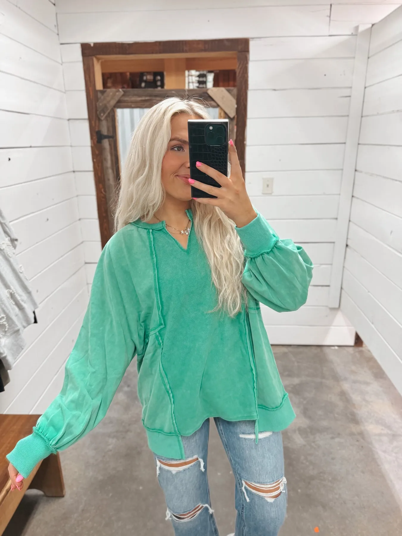 STYLISH SPLENDOR GREEN SWEATSHIRT