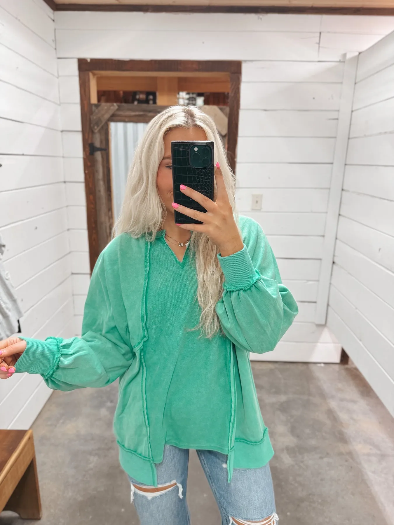 STYLISH SPLENDOR GREEN SWEATSHIRT