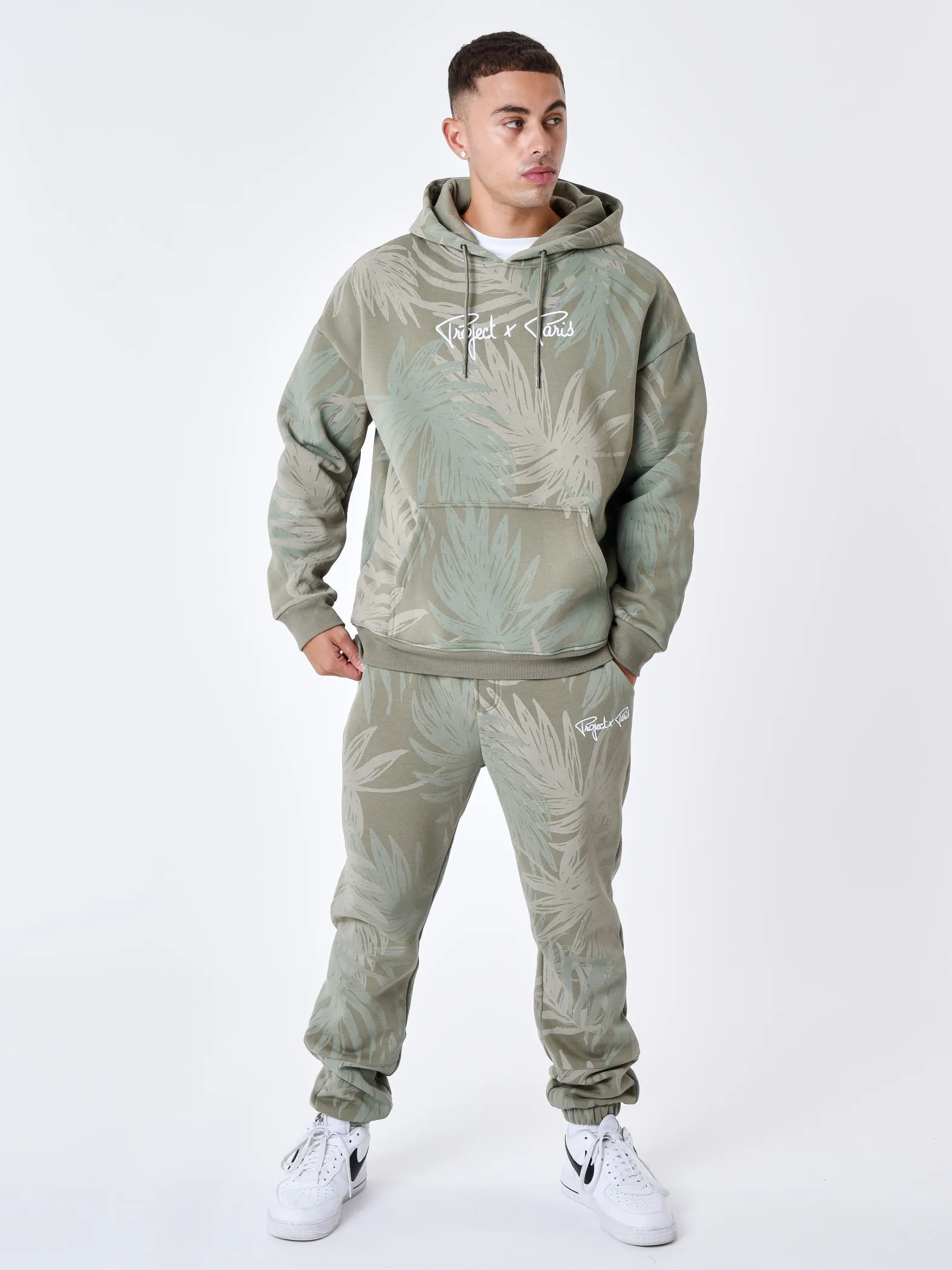 Sudadera con capucha y estampado de palmeras