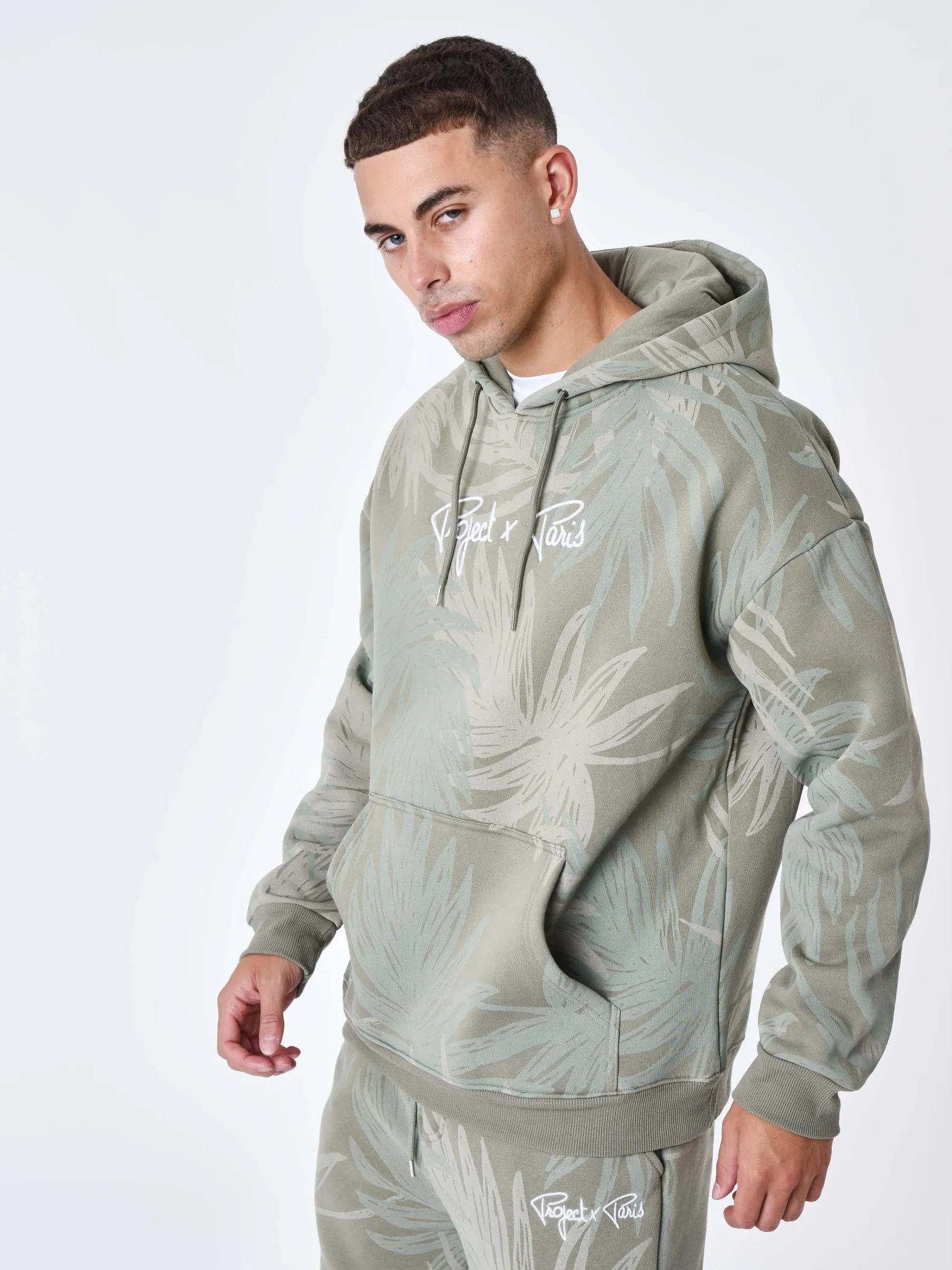 Sudadera con capucha y estampado de palmeras