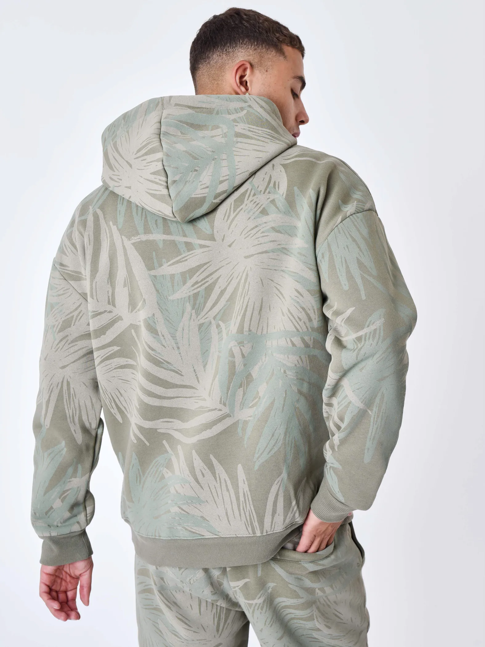 Sudadera con capucha y estampado de palmeras