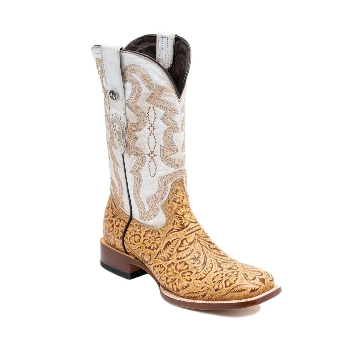 Tanner Mark Men's Leon Hand Tooled Square Toe Boots Orix