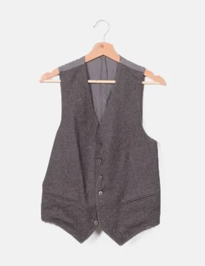 TED LAPIDUS Chaleco gris de lana