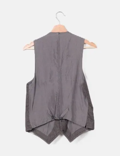 TED LAPIDUS Chaleco gris de lana