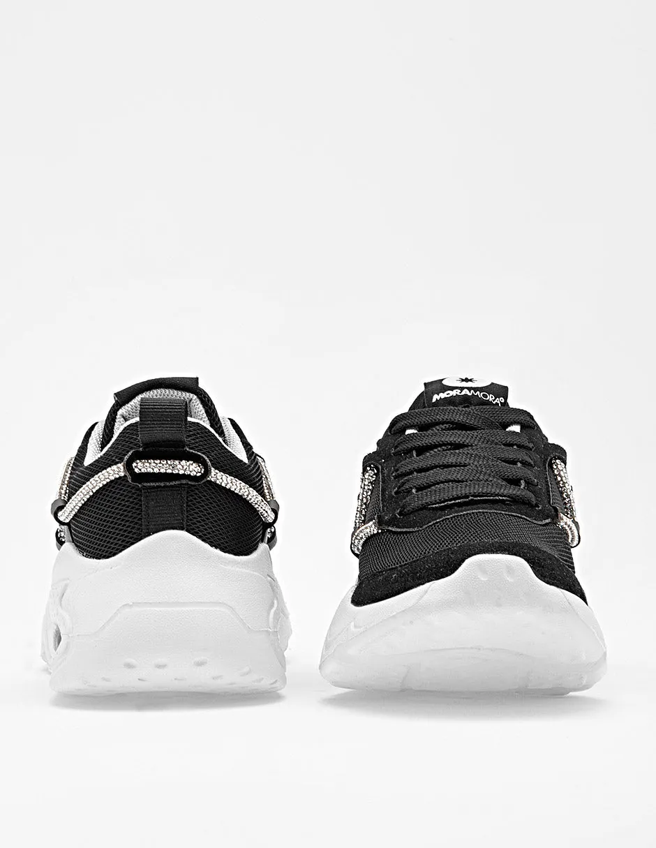 Tenis suela chunky Azul color negro para niña cod. 128756