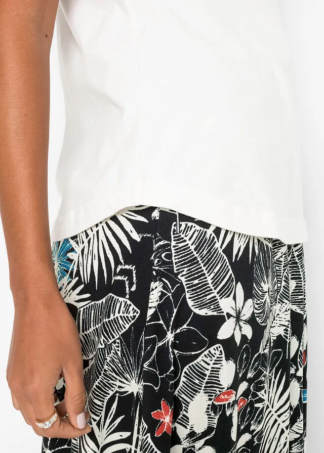 Top con volantes Blanco lana