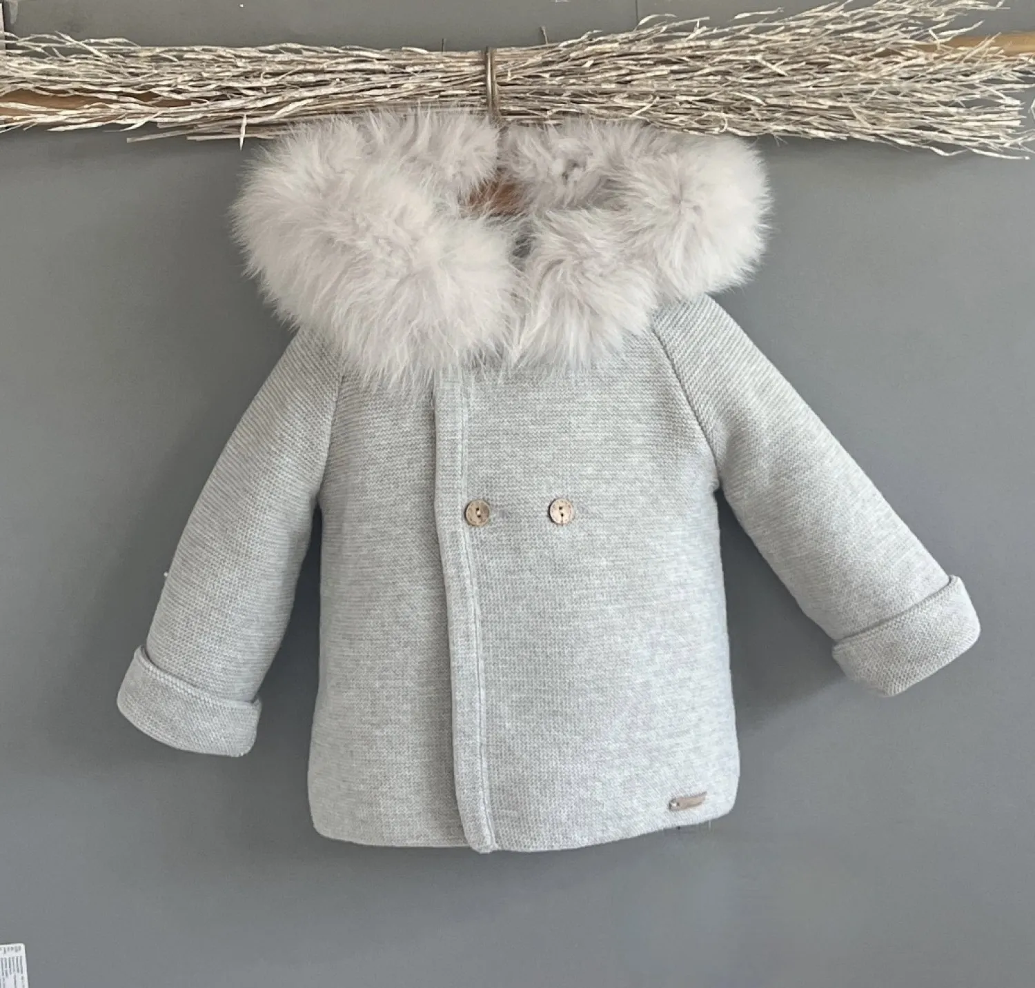 Trenca de punto con pelo natural. Unisex 5 colores