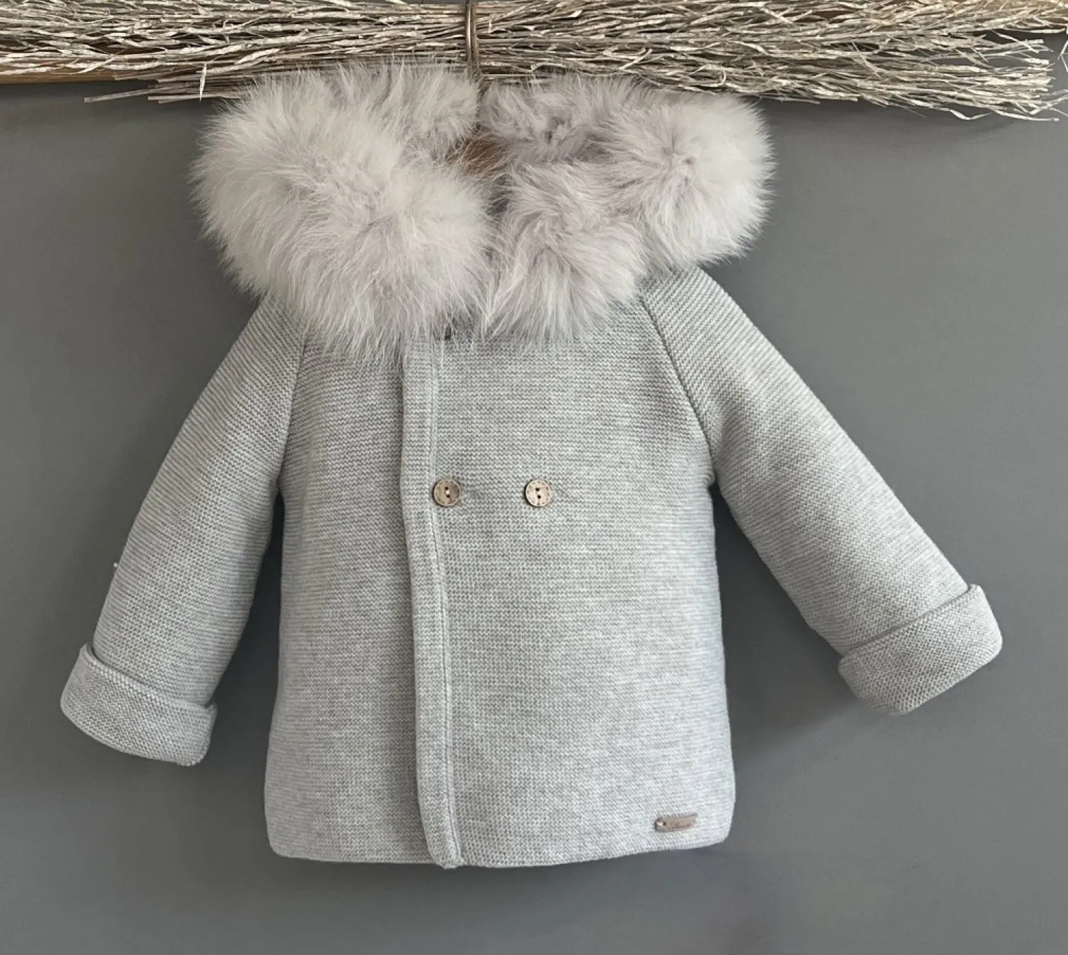 Trenca de punto con pelo natural. Unisex 5 colores