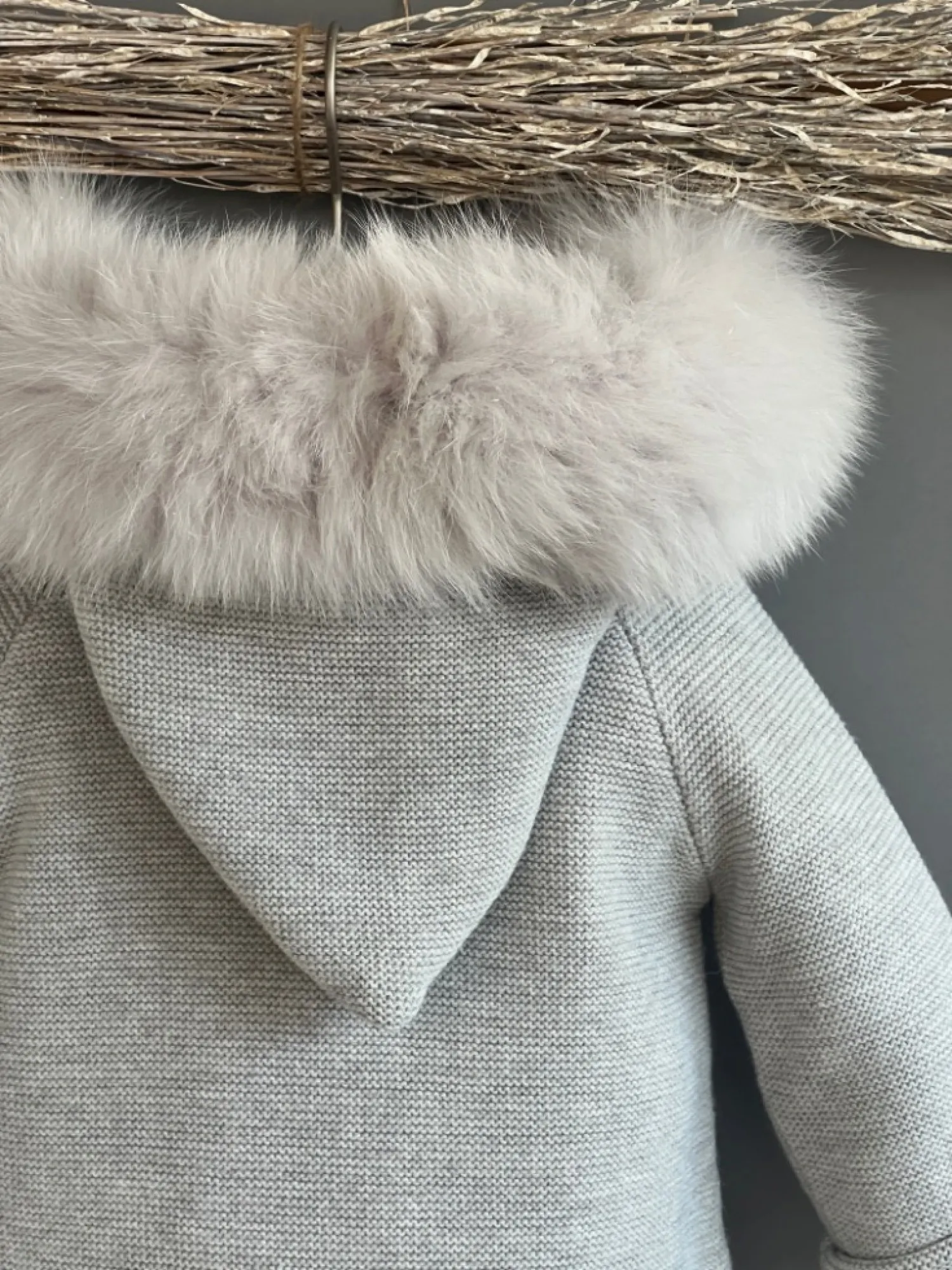 Trenca de punto con pelo natural. Unisex 5 colores