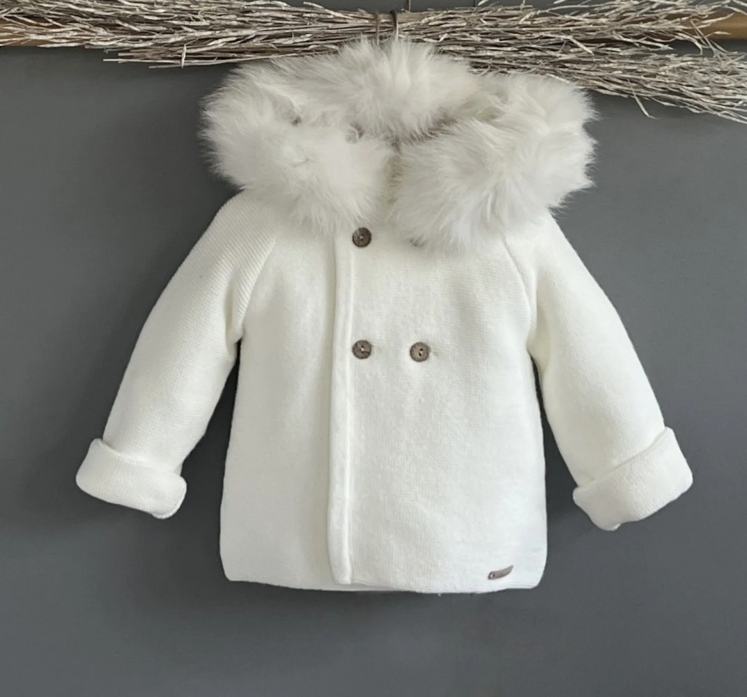 Trenca de punto con pelo natural. Unisex 5 colores