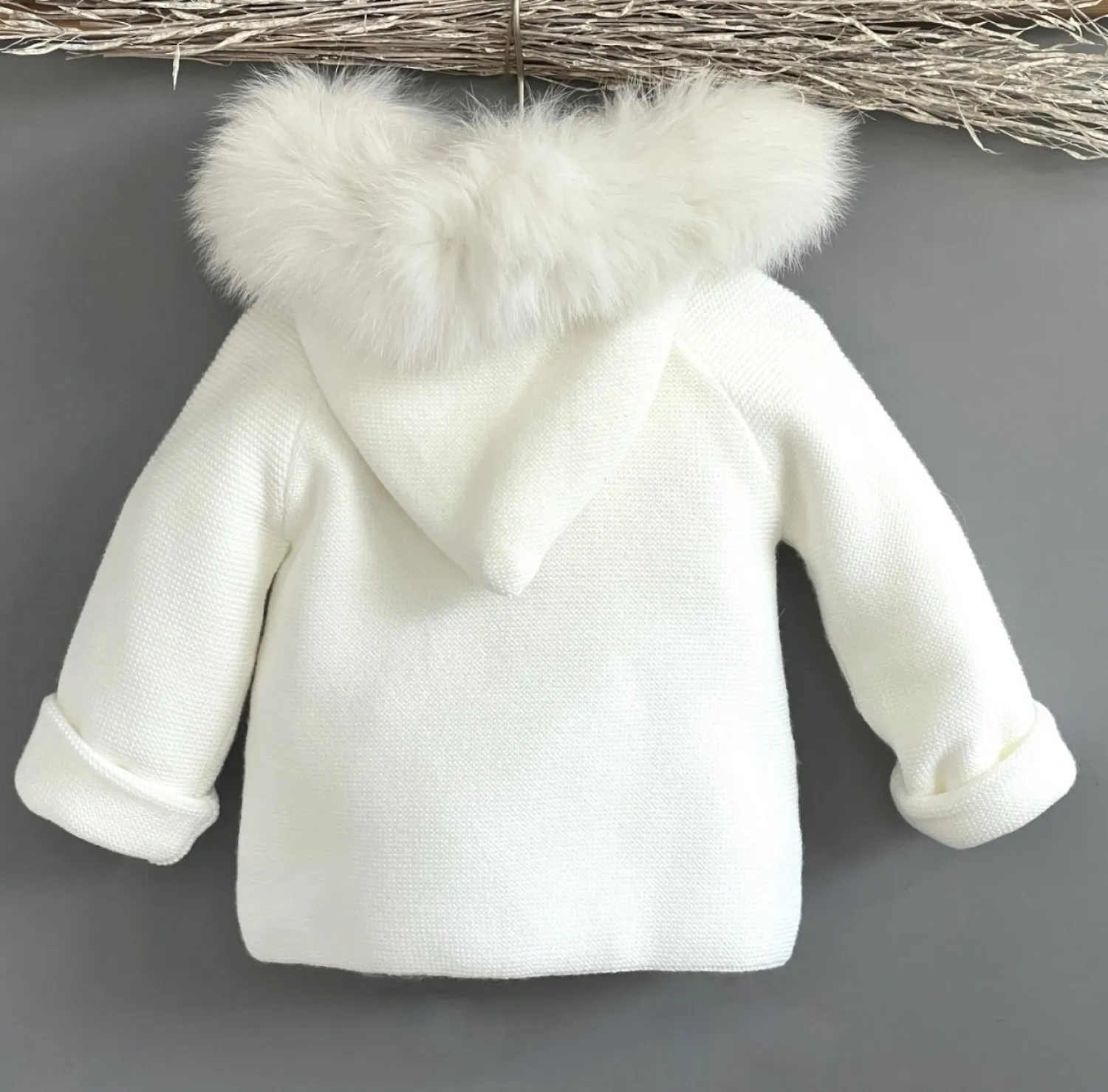 Trenca de punto con pelo natural. Unisex 5 colores