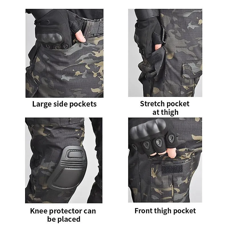 Uniforme táctico de camuflaje premium profesional con tela duradera, transpirable y resistente al agua, comodidad amigable con l