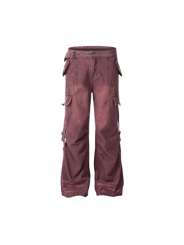 Vaqueros cargo estilo retro americano con lavado High Street