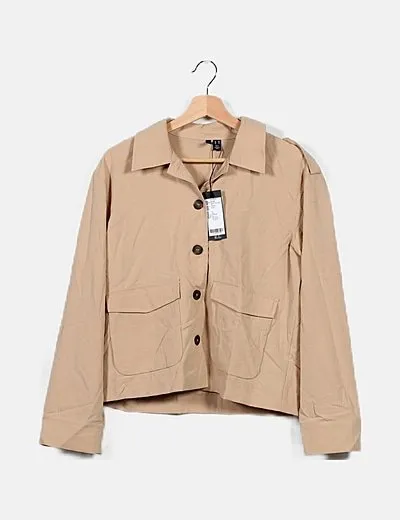 Vero Moda Camisa beige cropped