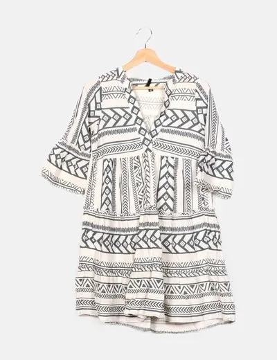 Vero Moda Vestido estampado bicolor