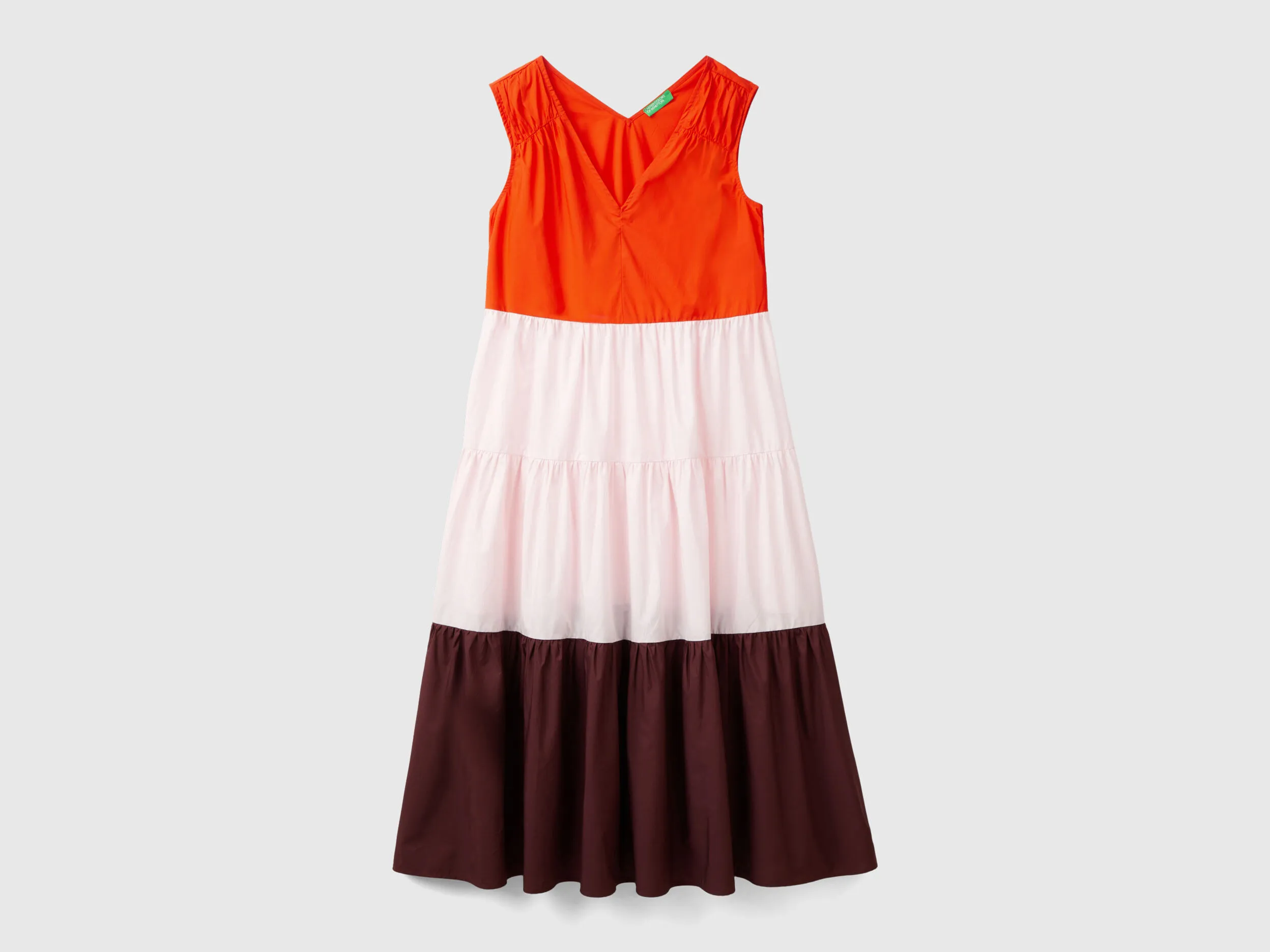 Vestido color block con volantes