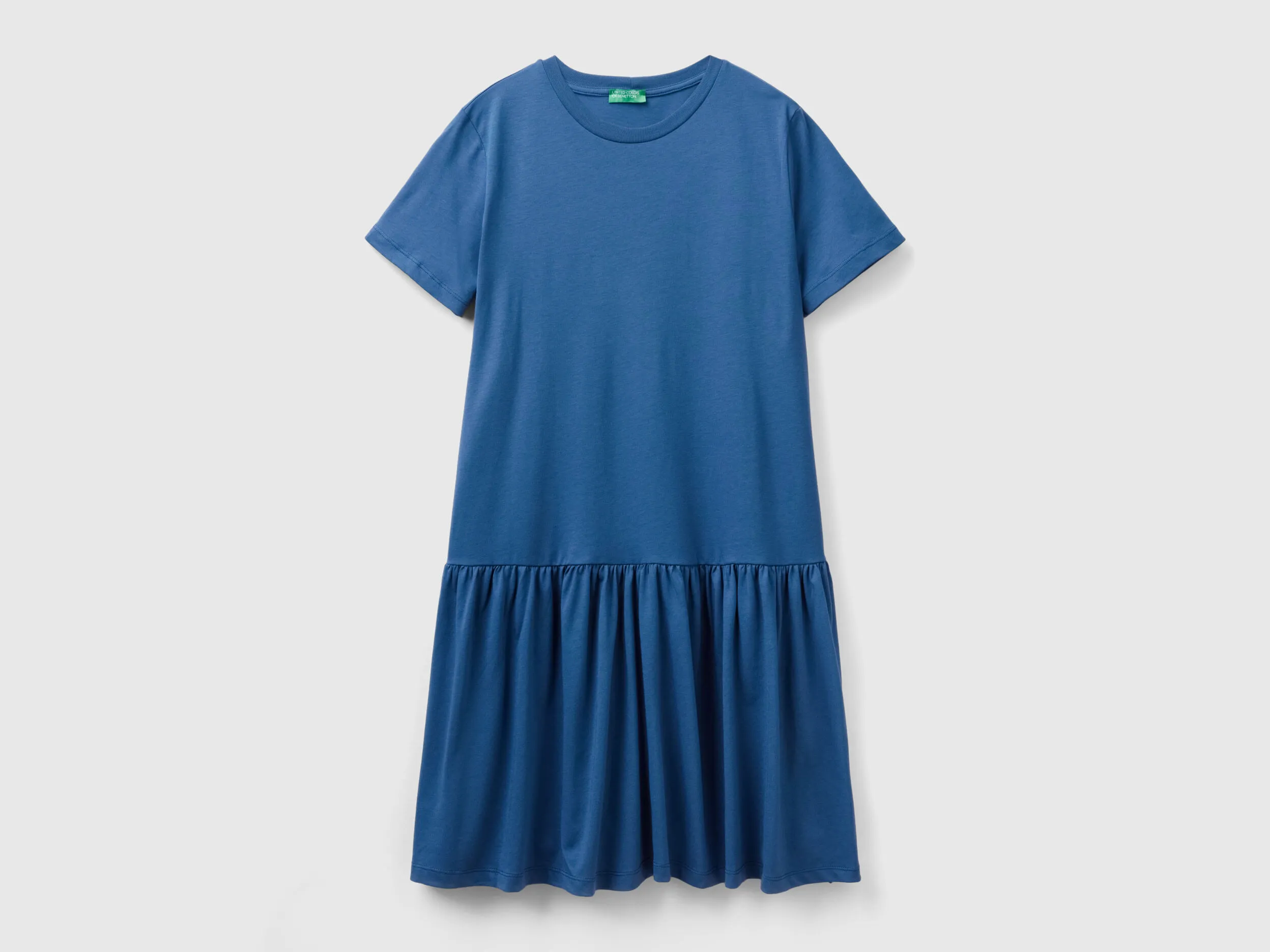 Vestido corto de algodón de fibra larga