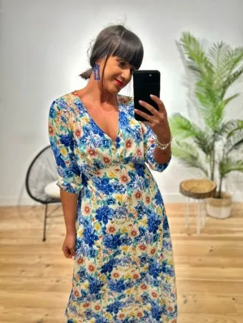 Vestido Floral VERBAIN Azul