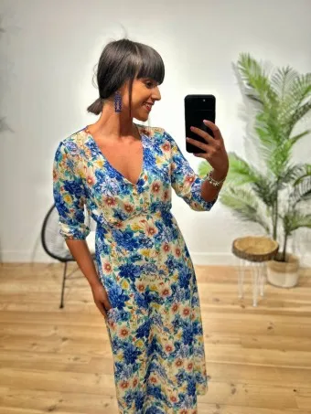 Vestido Floral VERBAIN Azul