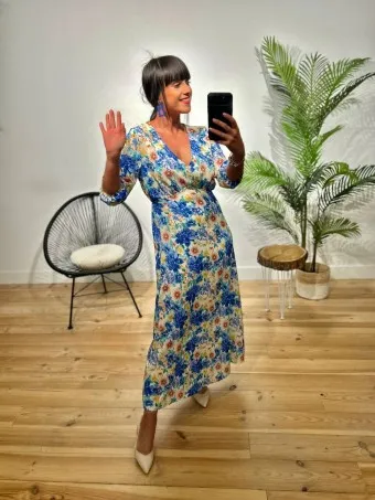 Vestido Floral VERBAIN Azul