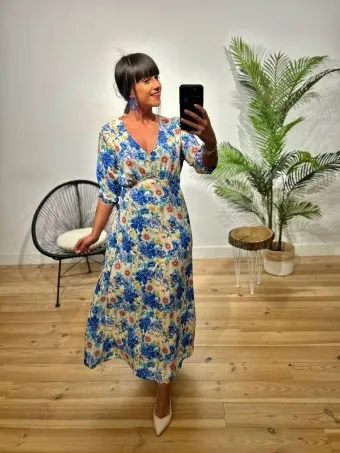 Vestido Floral VERBAIN Azul