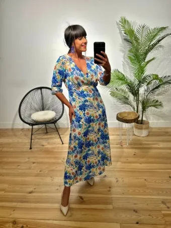 Vestido Floral VERBAIN Azul