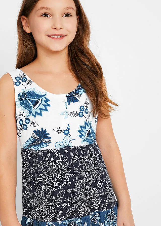 VESTIDO VERANIEGO PARA NIñAS BLANCO LANAGRANATEROSA MATE