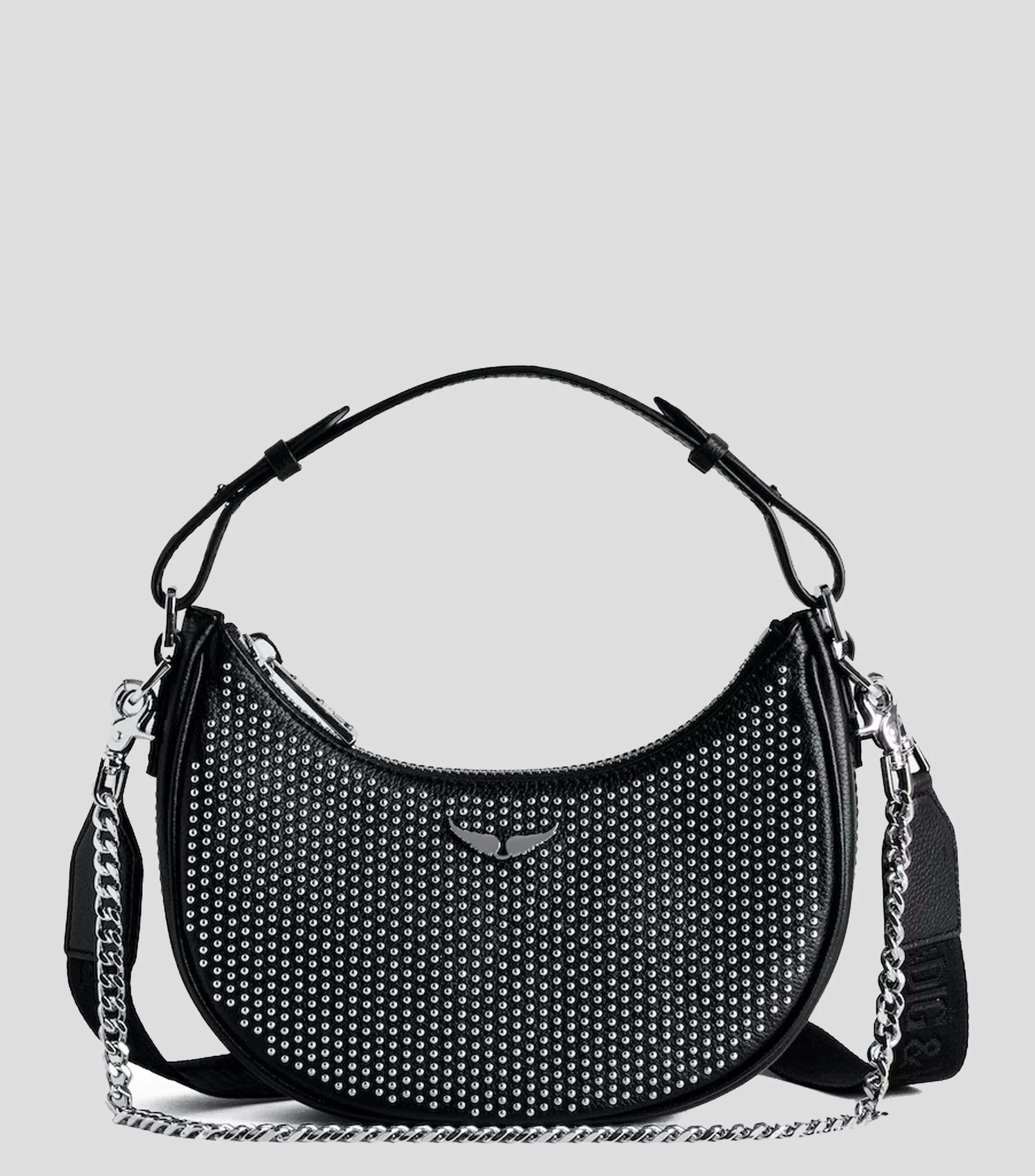 Zadig & Voltaire Bolso crossbody Moonrock Plumeti en piel vacuna con estoperoles Mujer