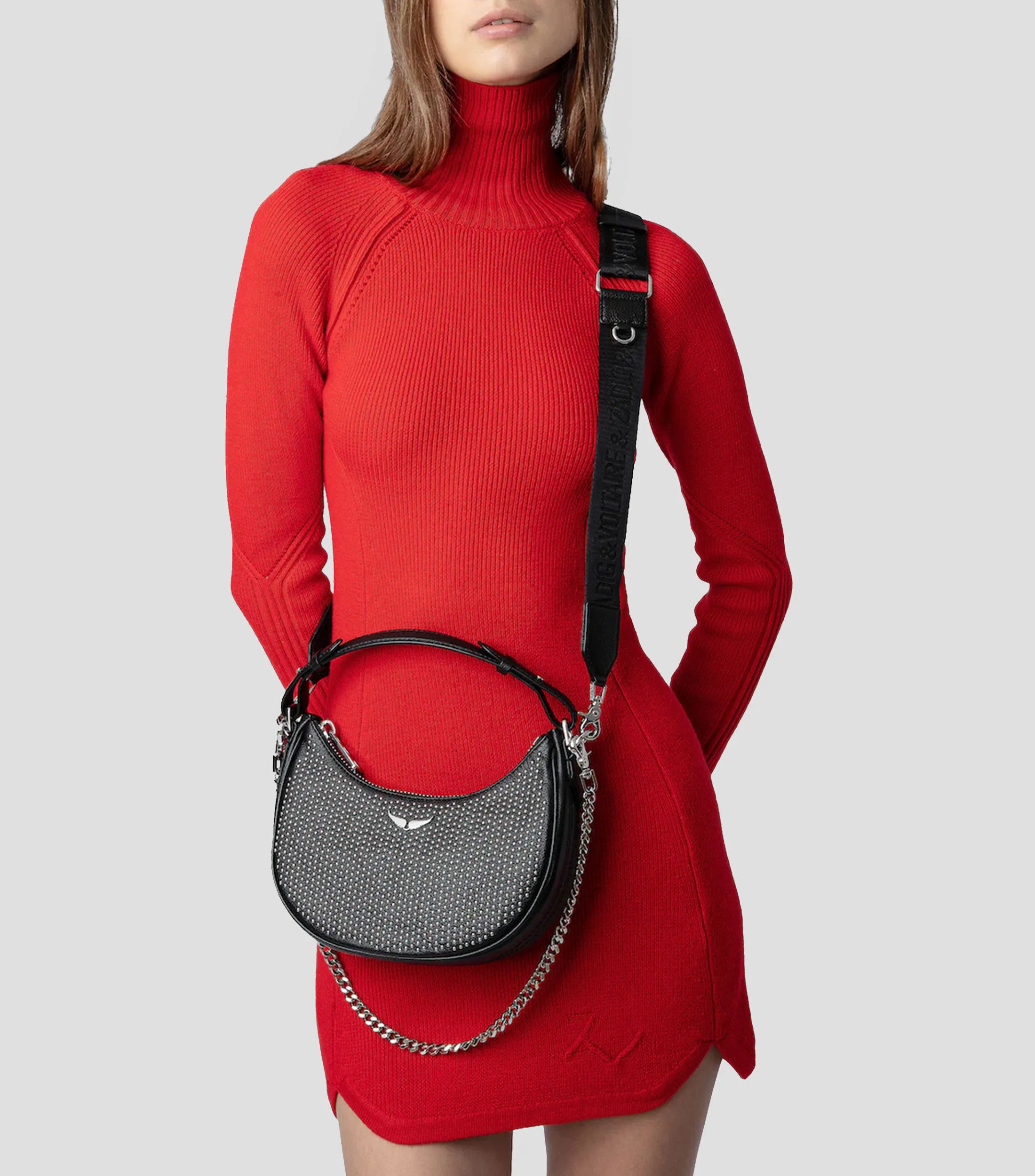 Zadig & Voltaire Bolso crossbody Moonrock Plumeti en piel vacuna con estoperoles Mujer