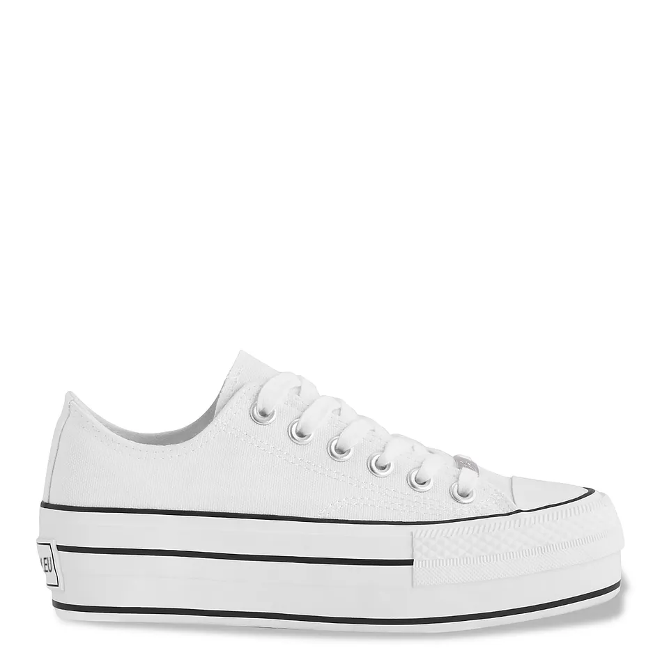 Zapatilla Mujer Maxy Retro de Lona Blanca con Plataforma