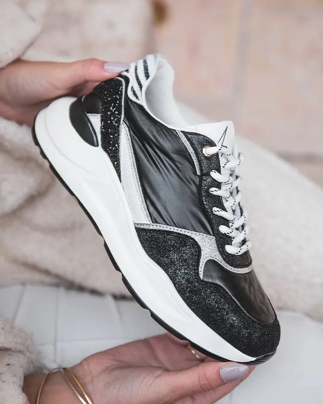 ZAPATILLAS DE MUJER NEGRAS CON SUELA GRUESA  CL72 BLACK