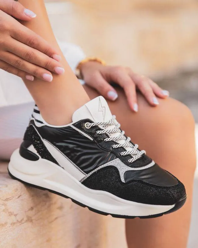 ZAPATILLAS DE MUJER NEGRAS CON SUELA GRUESA  CL72 BLACK