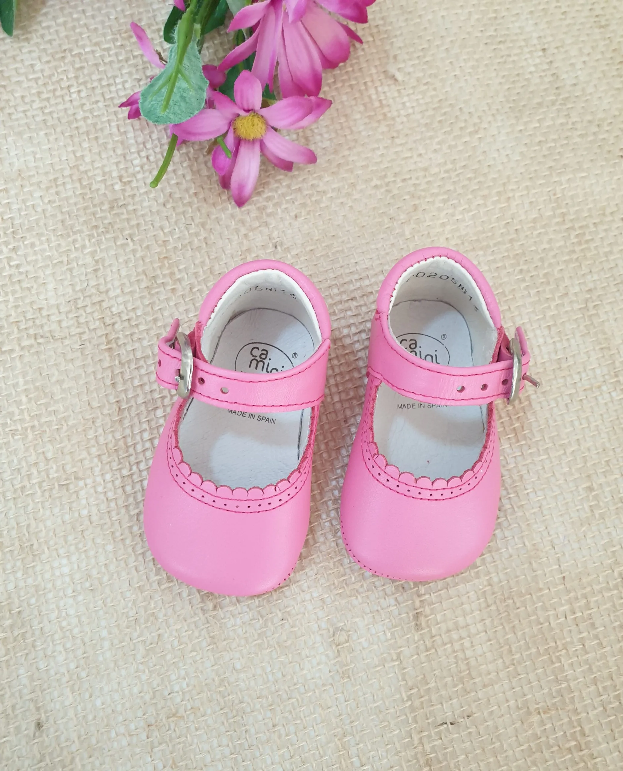 Zapatitos sin suela piel Merceditas P020350 Chicle